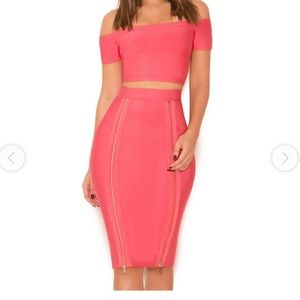 House of CB - Bandage Off the Shoulder Two Piece